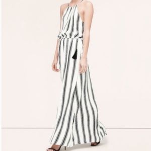 LOFT Halter Striped Tassel Maxi Dress S